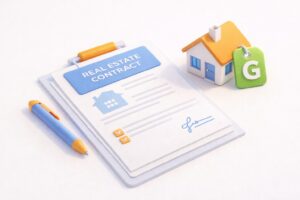 Signature promesse de vente chez le notaire avec dossier audit énergétique.