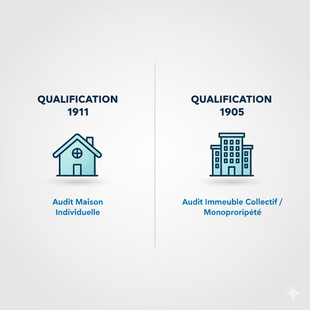 Infographie différence entre audit OPQIBI 1911 et 1905