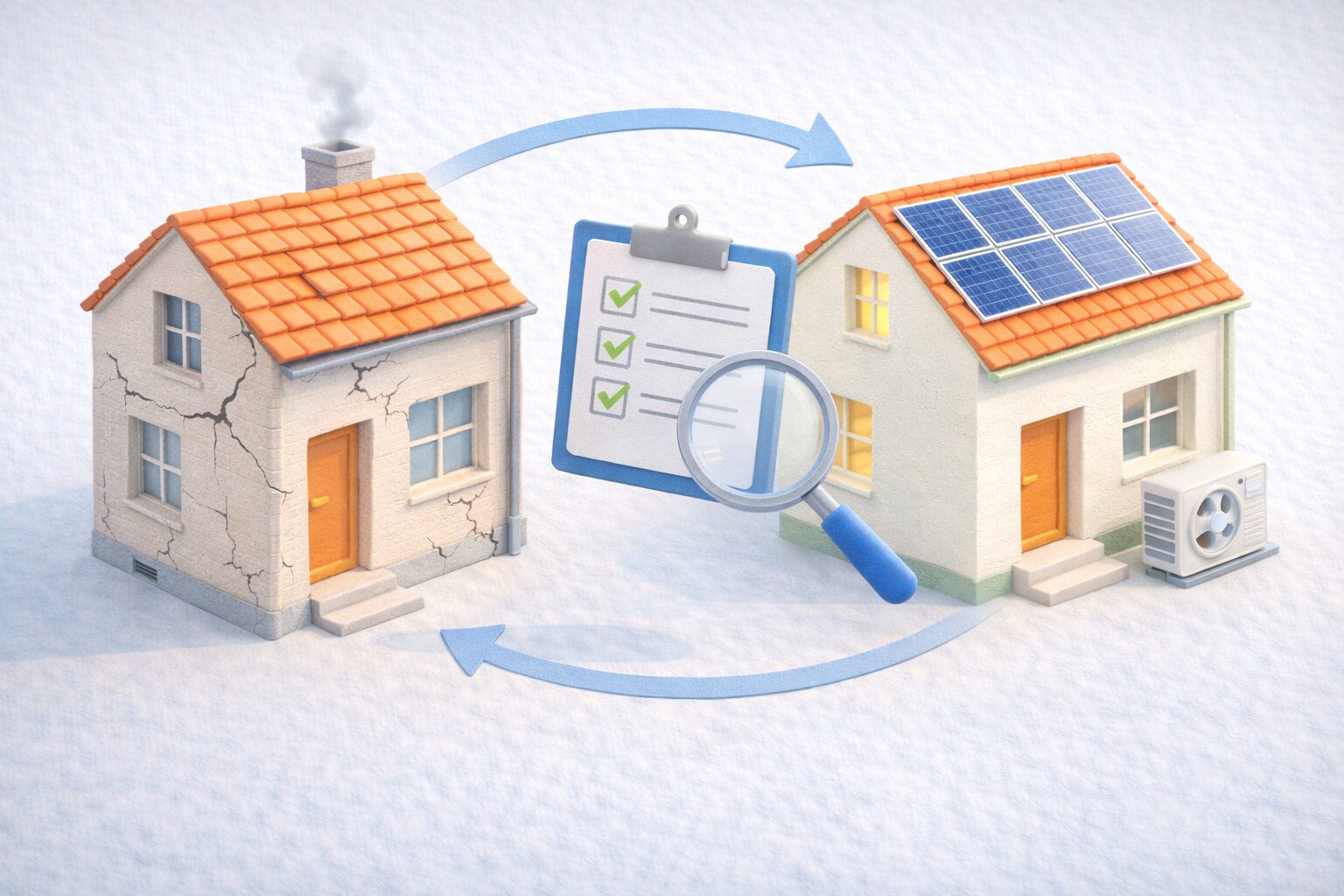 Comparatif scénarios travaux audit énergétique avant après