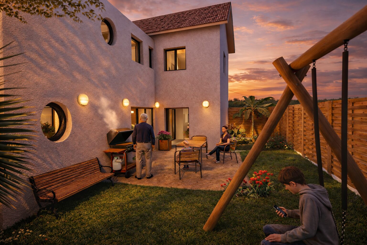 Lot B - Jardin soirée