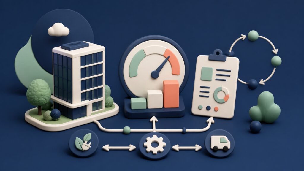 Illustration 3D clay des seuils de consommation d’énergie déclenchant l’audit énergétique obligatoire en entreprise en 2026