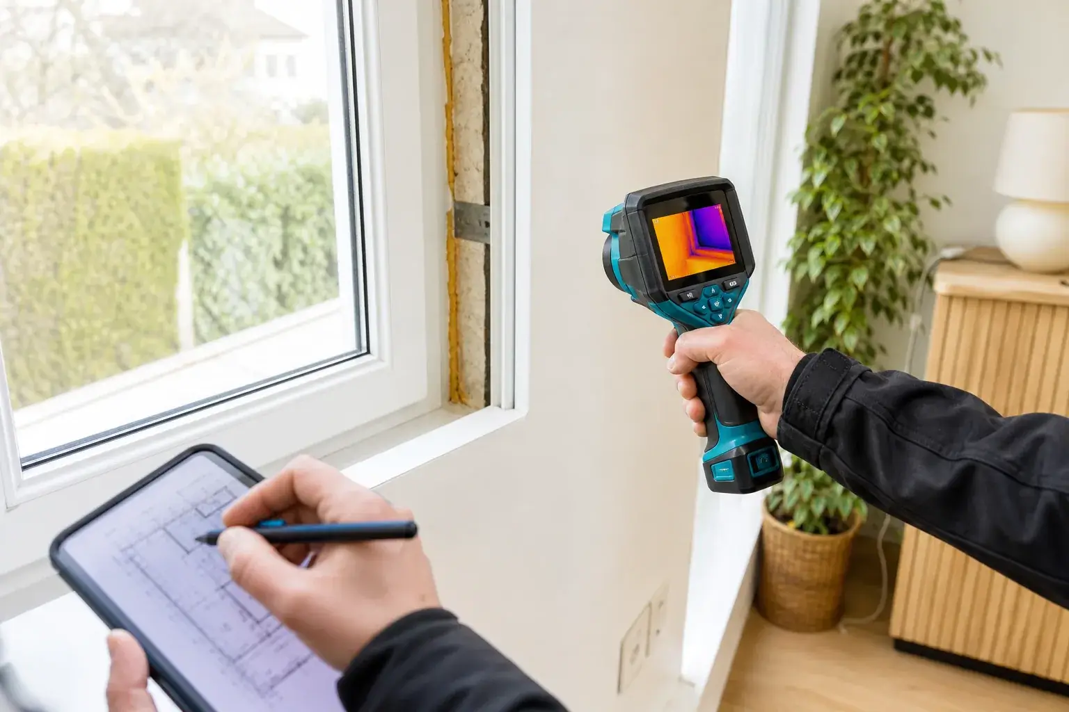 Caméra thermique utilisée avant un projet de rénovation énergétique