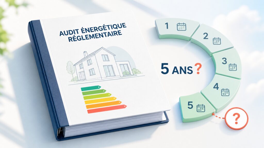 Rapport d’audit énergétique réglementaire accompagné d’une chronologie de cinq ans et d’un point d’interrogation sur sa validité